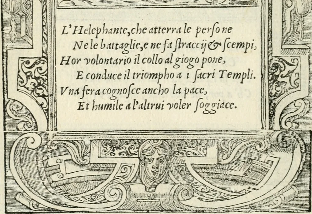An illustration from Diverse imprese accommodate a diuerse moralità : con versi che i loro significati dichiarano insieme con molte altre nella lingua italiana non piu tradotte, 1551, leaf 169