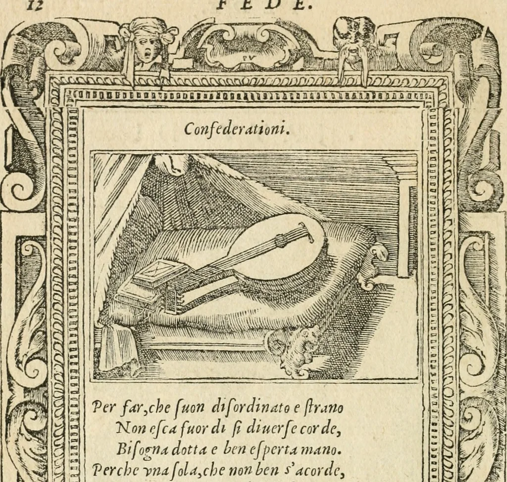 An illustration from Diverse imprese accommodate a diuerse moralità : con versi che i loro significati dichiarano insieme con molte altre nella lingua italiana non piu tradotte, 1551, leaf 17