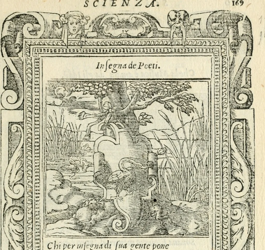 An illustration from Diverse imprese accommodate a diuerse moralità : con versi che i loro significati dichiarano insieme con molte altre nella lingua italiana non piu tradotte, 1551, leaf 174