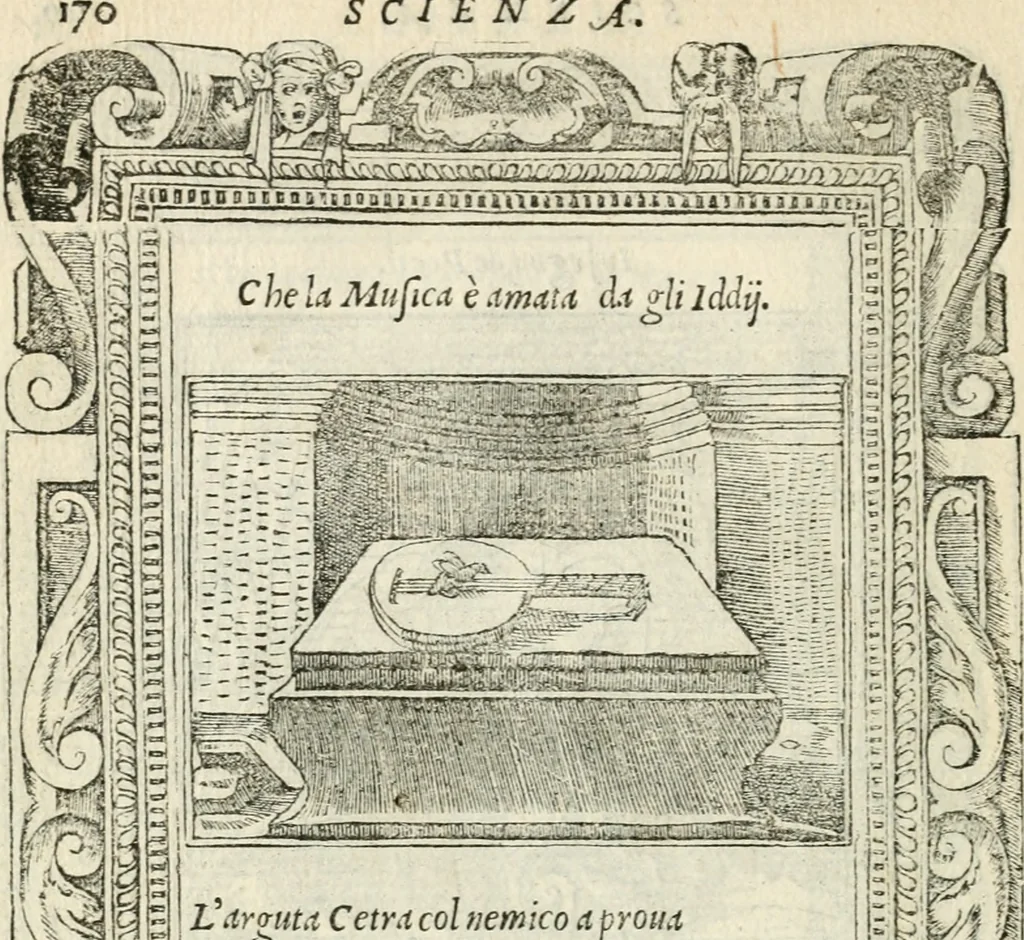 An illustration from Diverse imprese accommodate a diuerse moralità : con versi che i loro significati dichiarano insieme con molte altre nella lingua italiana non piu tradotte, 1551, leaf 175