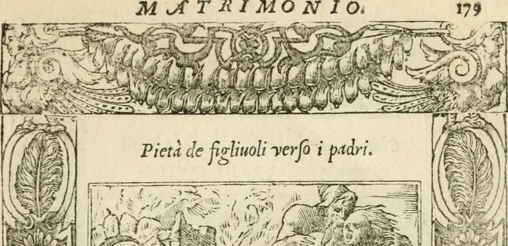 An illustration from Diverse imprese accommodate a diuerse moralità : con versi che i loro significati dichiarano insieme con molte altre nella lingua italiana non piu tradotte, 1551, leaf 184
