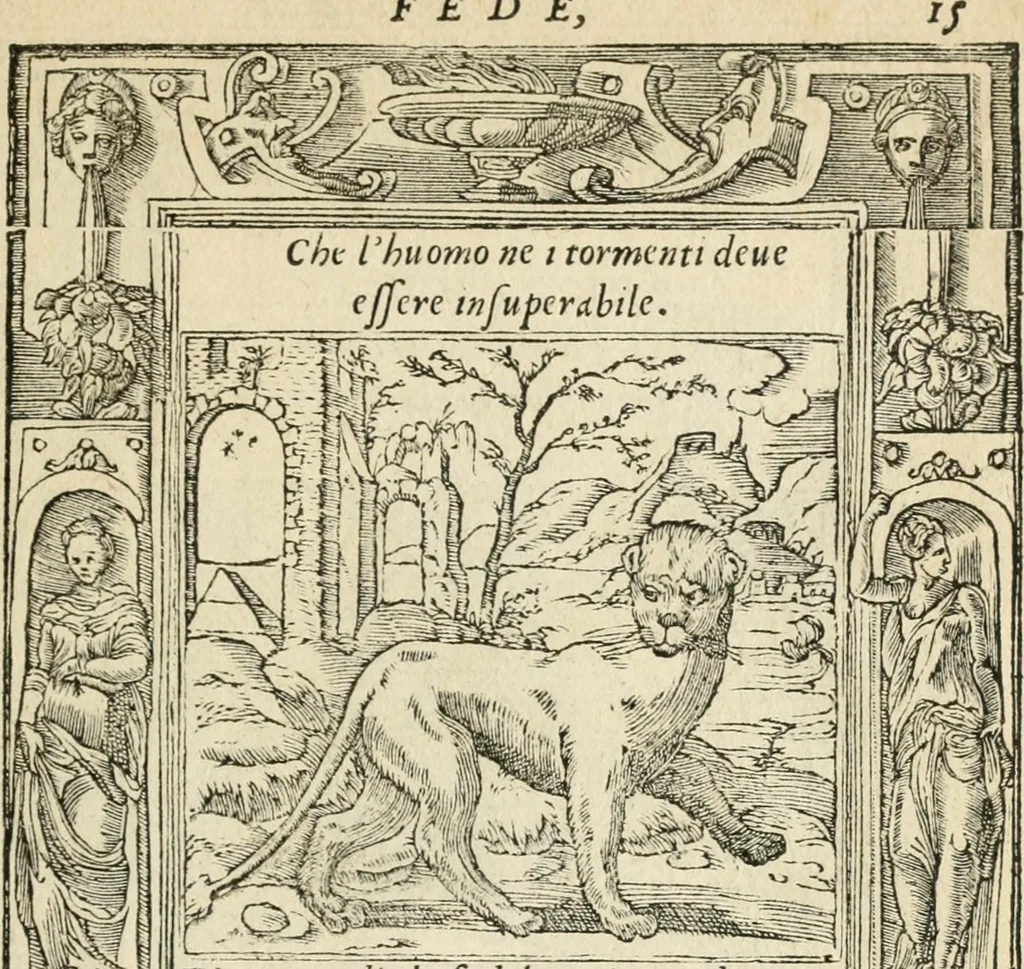 An illustration from Diverse imprese accommodate a diuerse moralità : con versi che i loro significati dichiarano insieme con molte altre nella lingua italiana non piu tradotte, 1551, leaf 20
