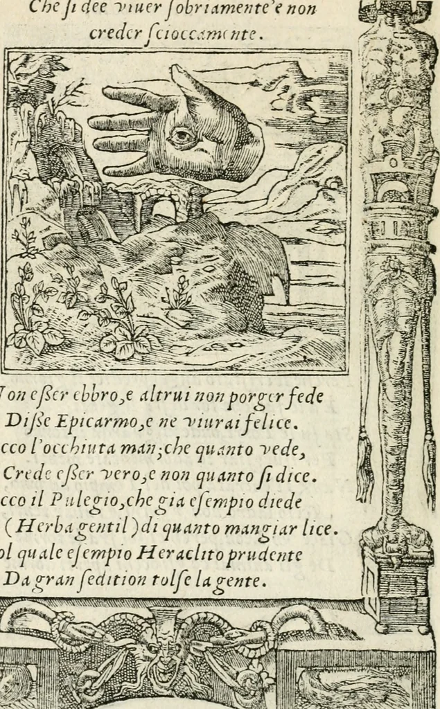An illustration from Diverse imprese accommodate a diuerse moralità : con versi che i loro significati dichiarano insieme con molte altre nella lingua italiana non piu tradotte, 1551, leaf 23