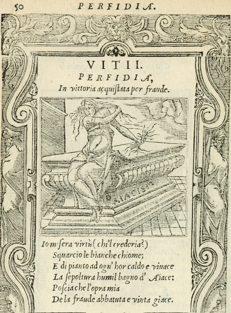 An illustration from Diverse imprese accommodate a diuerse moralità : con versi che i loro significati dichiarano insieme con molte altre nella lingua italiana non piu tradotte, 1551, leaf 55