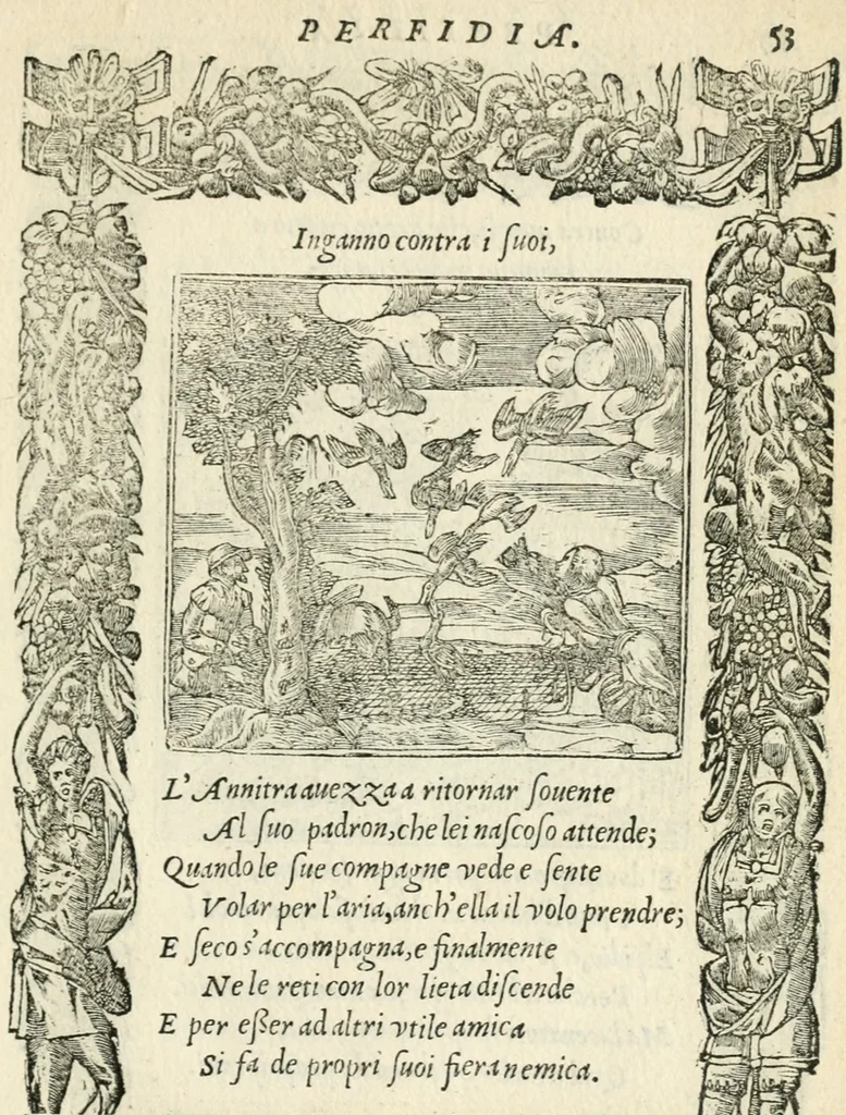 An illustration from Diverse imprese accommodate a diuerse moralità : con versi che i loro significati dichiarano insieme con molte altre nella lingua italiana non piu tradotte, 1551, leaf 58