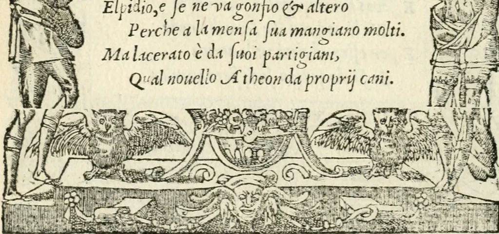 An illustration from Diverse imprese accommodate a diuerse moralità : con versi che i loro significati dichiarano insieme con molte altre nella lingua italiana non piu tradotte, 1551, leaf 59