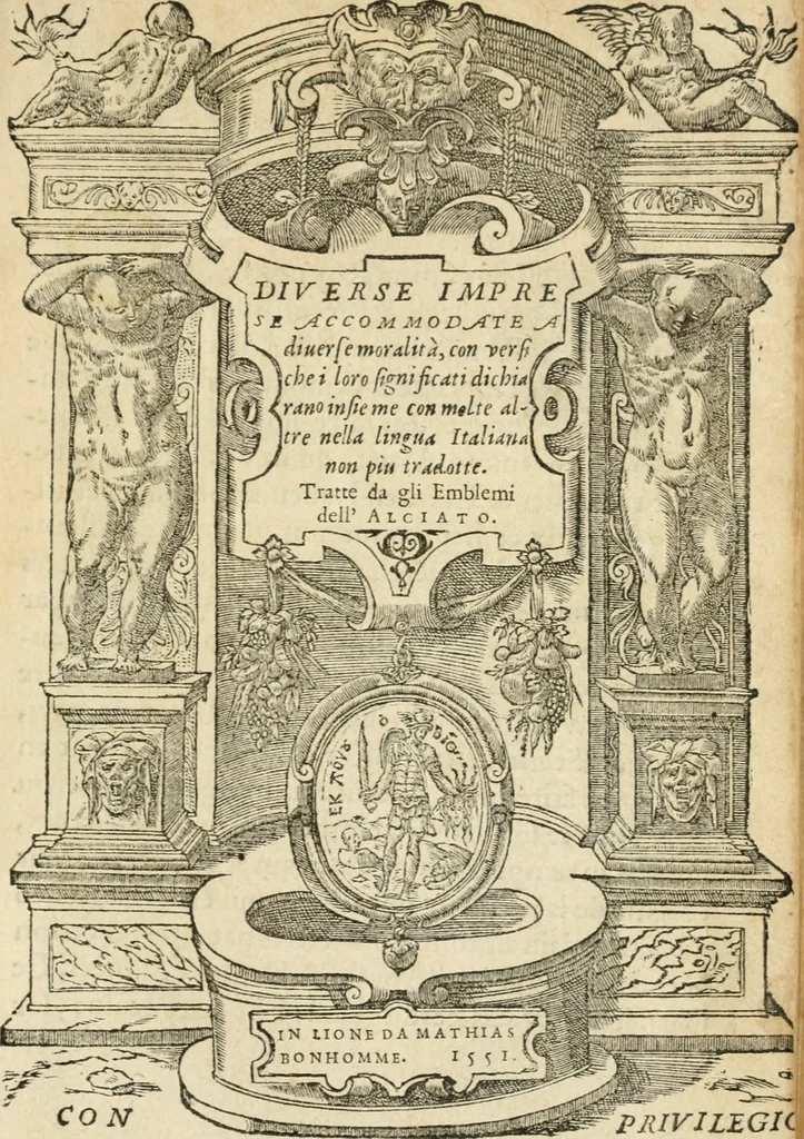 An illustration from Diverse imprese accommodate a diuerse moralità : con versi che i loro significati dichiarano insieme con molte altre nella lingua italiana non piu tradotte, 1551, leaf 6