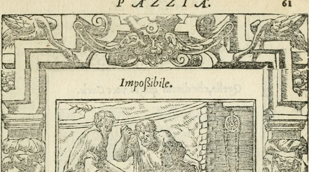 An illustration from Diverse imprese accommodate a diuerse moralità : con versi che i loro significati dichiarano insieme con molte altre nella lingua italiana non piu tradotte, 1551, leaf 66