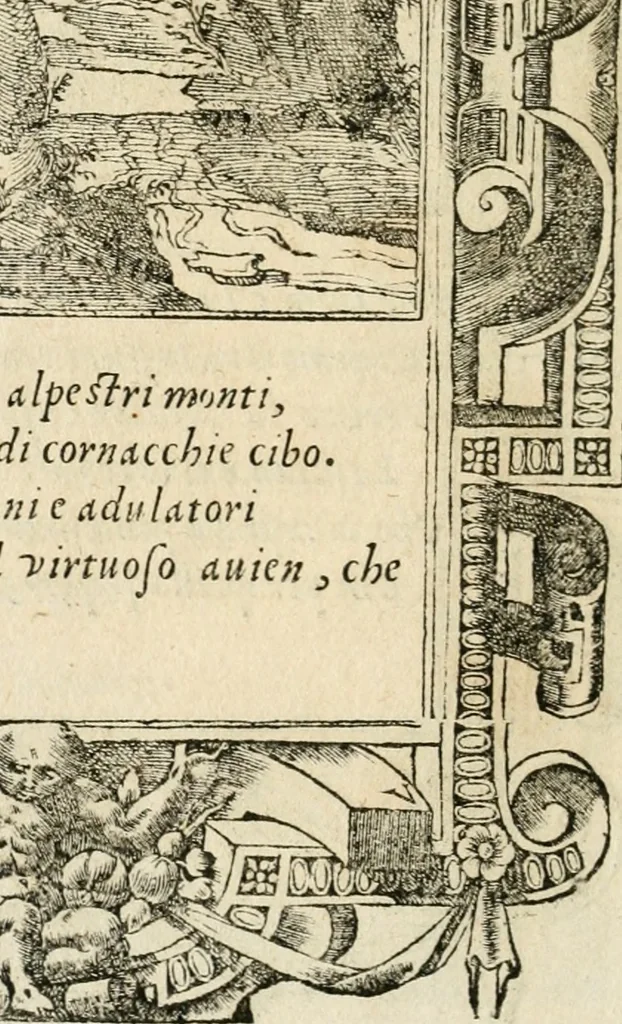 An illustration from Diverse imprese accommodate a diuerse moralità : con versi che i loro significati dichiarano insieme con molte altre nella lingua italiana non piu tradotte, 1551, leaf 77