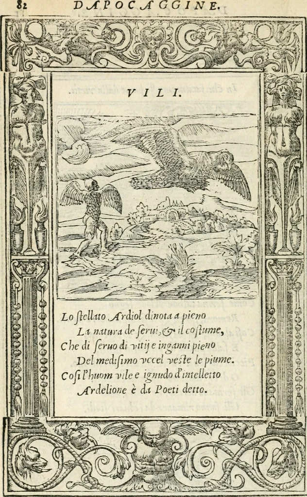 An illustration from Diverse imprese accommodate a diuerse moralità : con versi che i loro significati dichiarano insieme con molte altre nella lingua italiana non piu tradotte, 1551, leaf 87