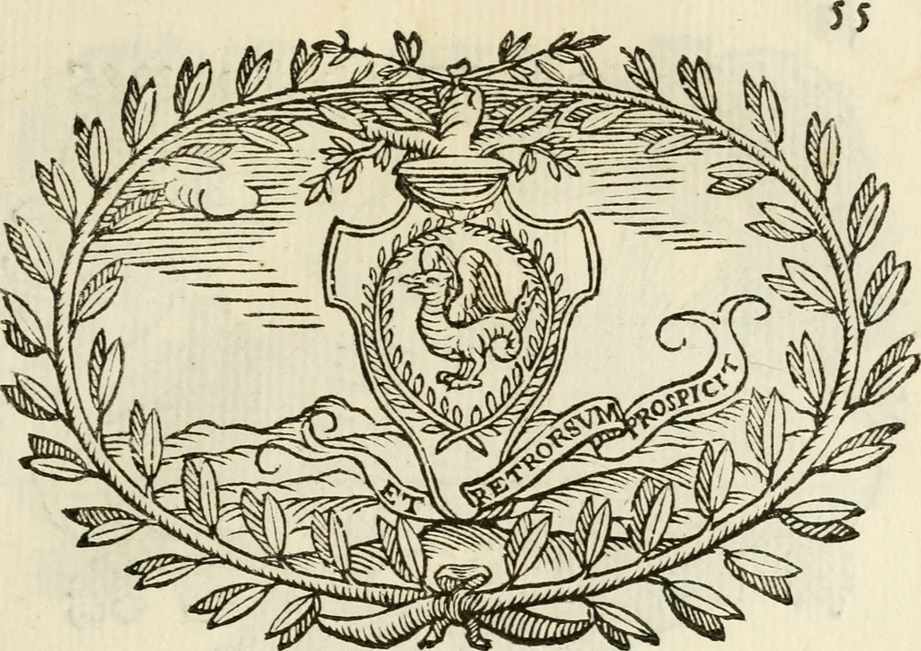An illustration from Imprese dell' Offitioso, accademico intronato, 1628, leaf 106