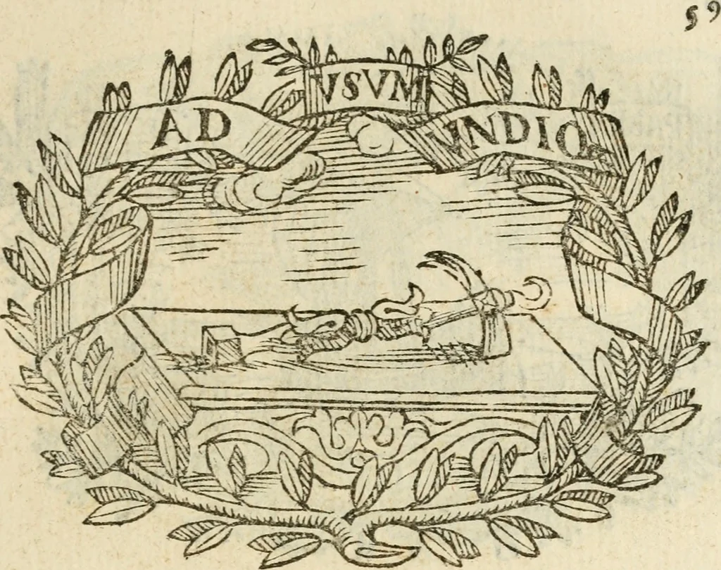 An illustration from Imprese dell' Offitioso, accademico intronato, 1628, leaf 110