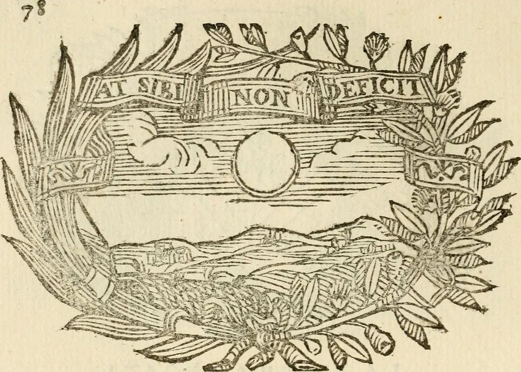 An illustration from Imprese dell' Offitioso, accademico intronato, 1628, leaf 129