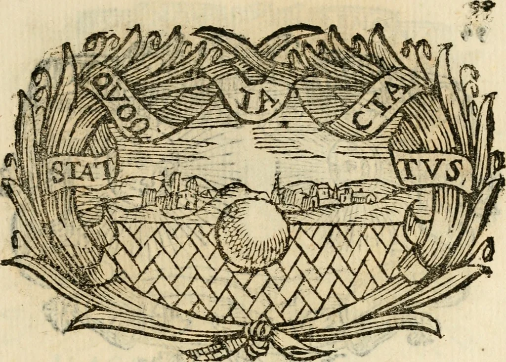 An illustration from Imprese dell' Offitioso, accademico intronato, 1628, leaf 144