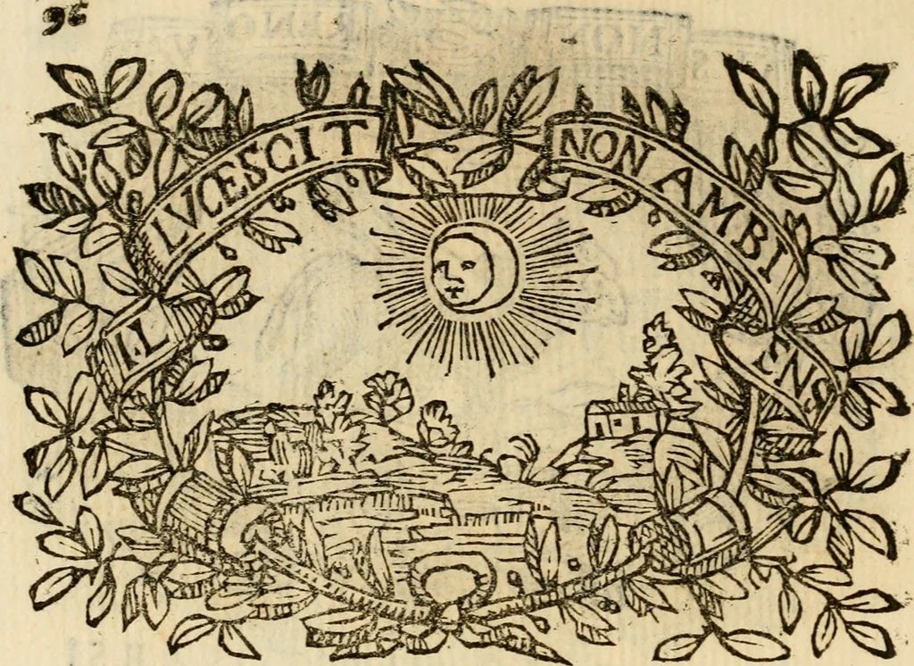An illustration from Imprese dell' Offitioso, accademico intronato, 1628, leaf 147