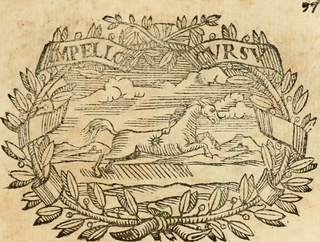 An illustration from Imprese dell' Offitioso, accademico intronato, 1628, leaf 148