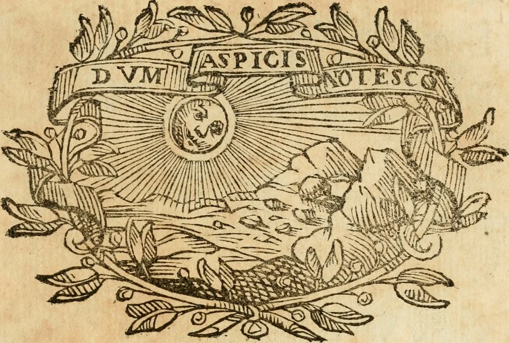 An illustration from Imprese dell' Offitioso, accademico intronato, 1628, leaf 154