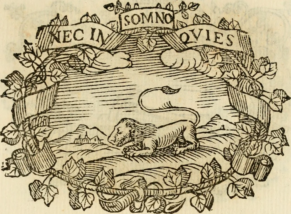 An illustration from Imprese dell' Offitioso, accademico intronato, 1628, leaf 174