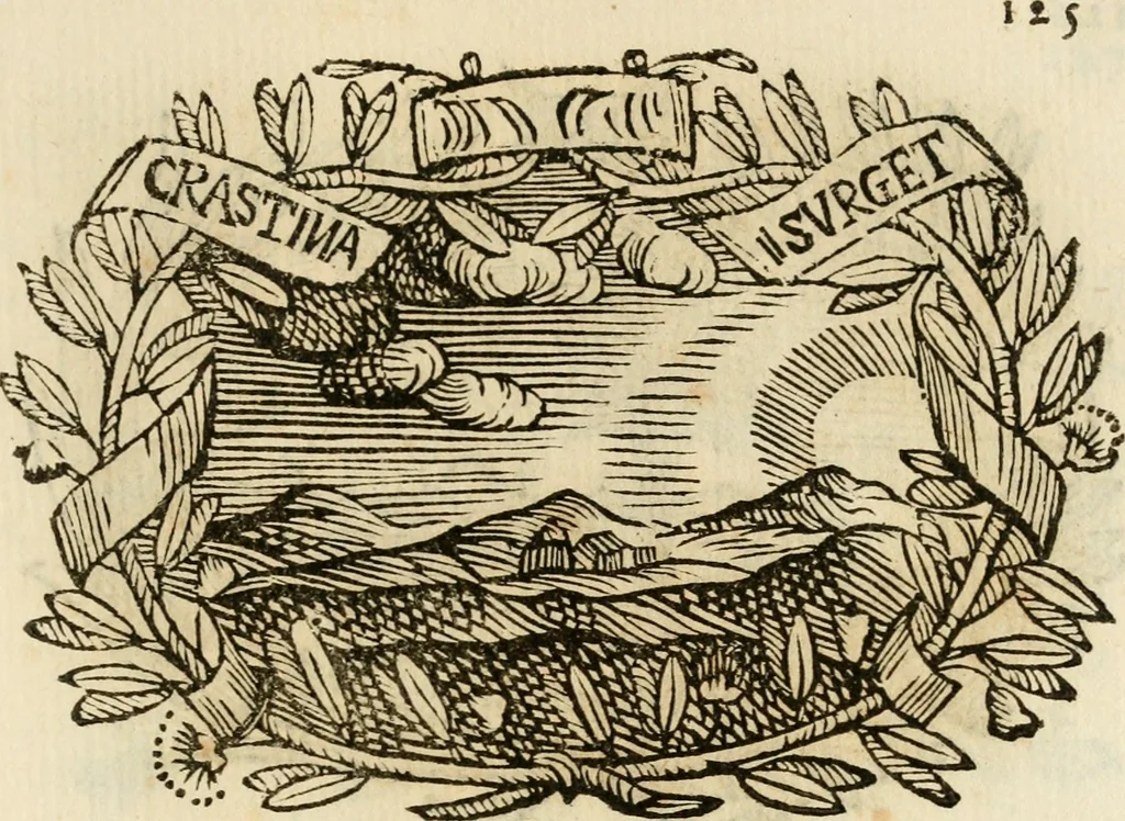 An illustration from Imprese dell' Offitioso, accademico intronato, 1628, leaf 176