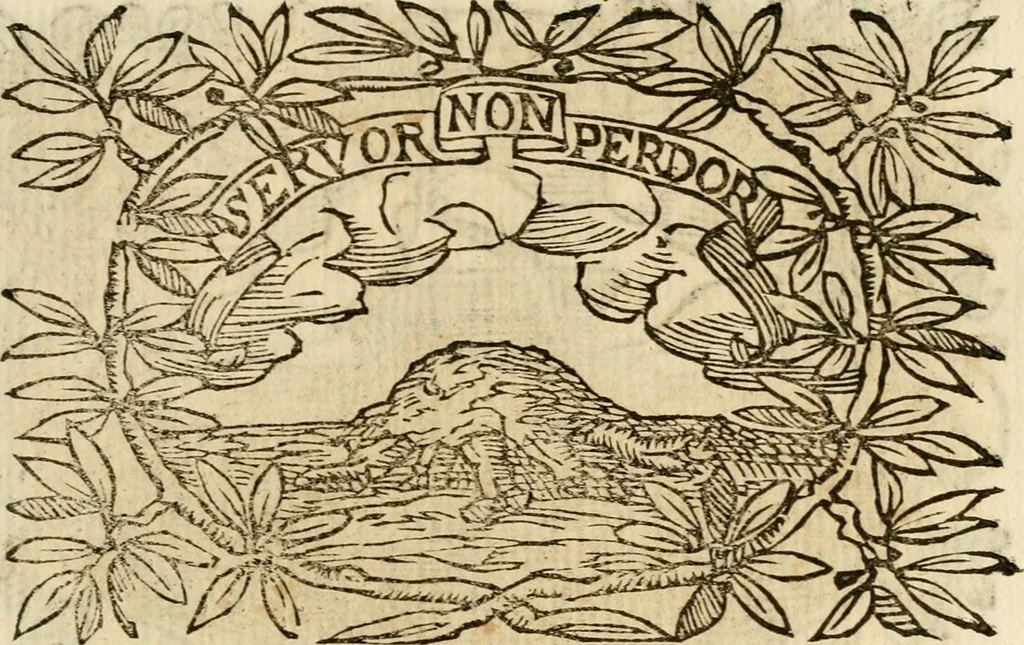 An illustration from Imprese dell' Offitioso, accademico intronato, 1628, leaf 182