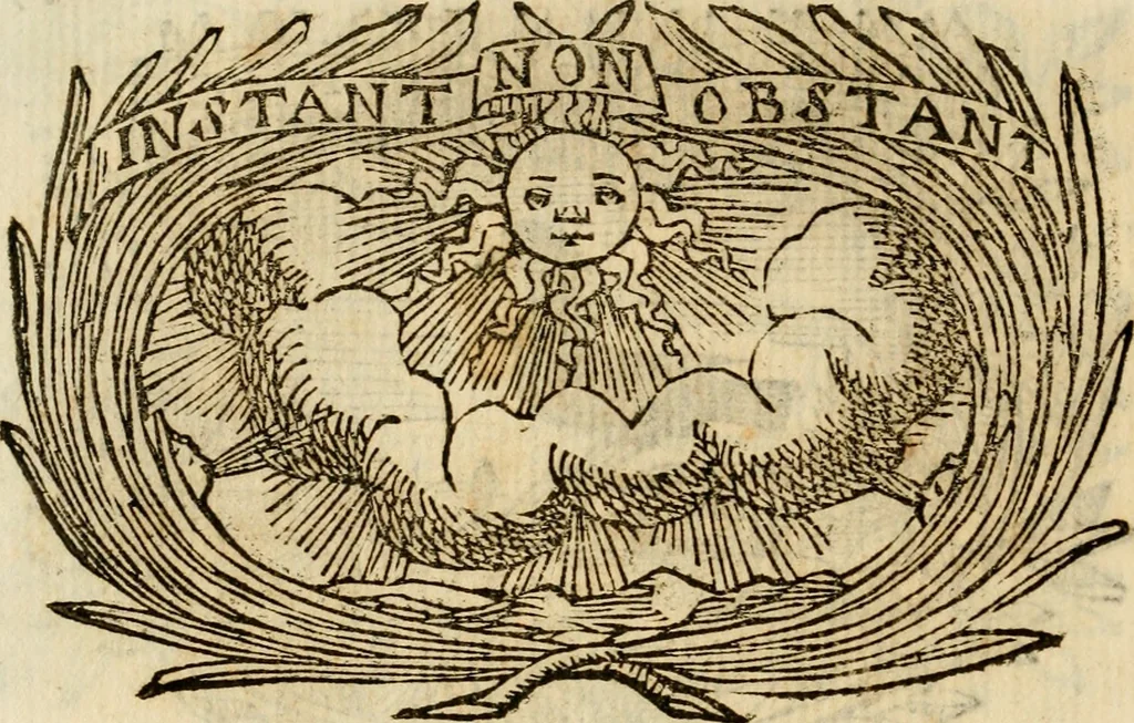 An illustration from Imprese dell' Offitioso, accademico intronato, 1628, leaf 187