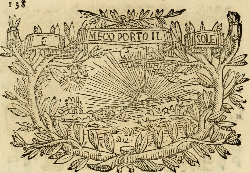 An illustration from Imprese dell' Offitioso, accademico intronato, 1628, leaf 189