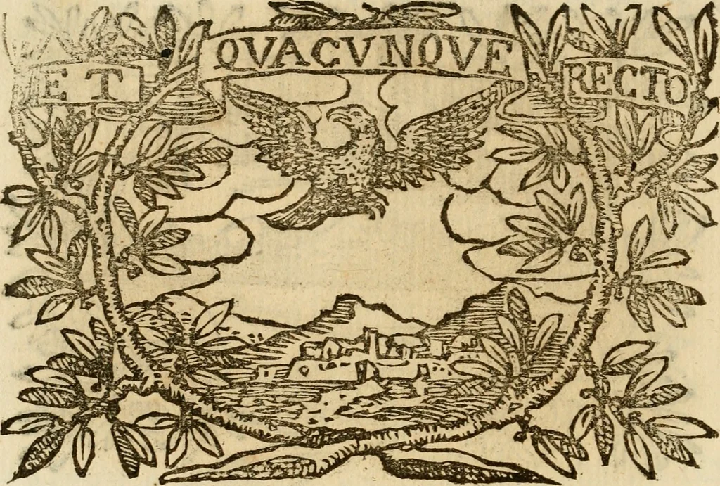 An illustration from Imprese dell' Offitioso, accademico intronato, 1628, leaf 199
