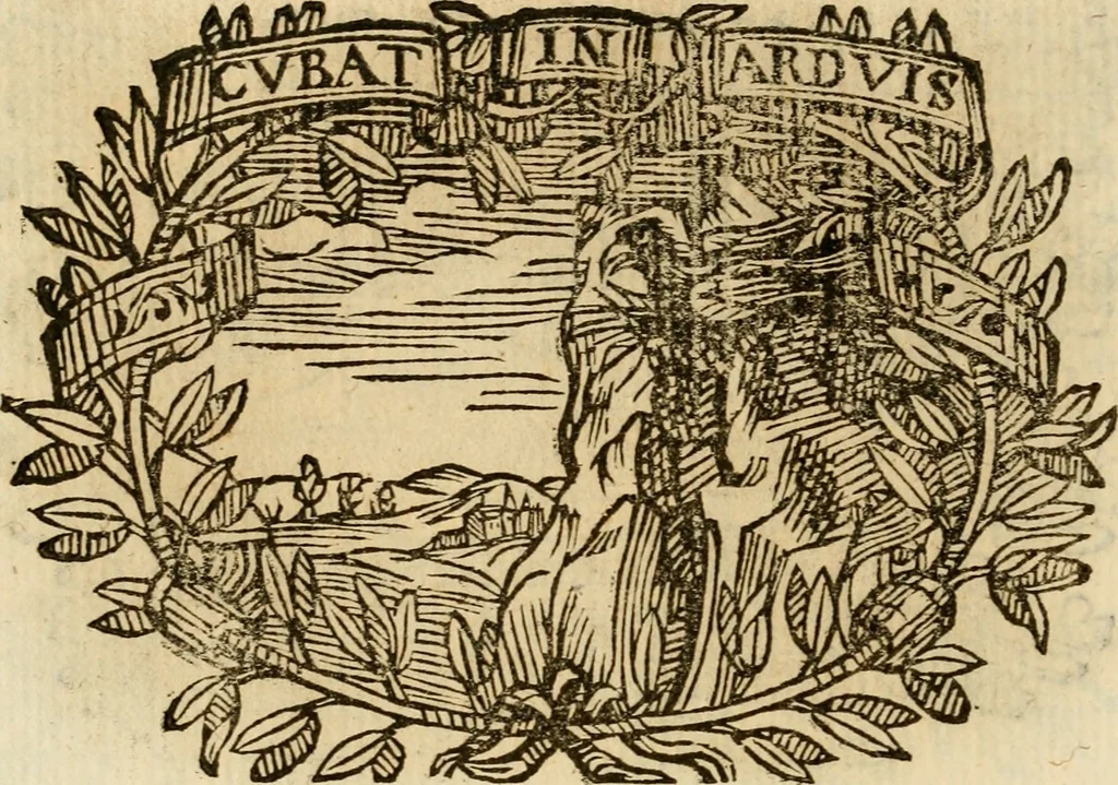An illustration from Imprese dell' Offitioso, accademico intronato, 1628, leaf 201