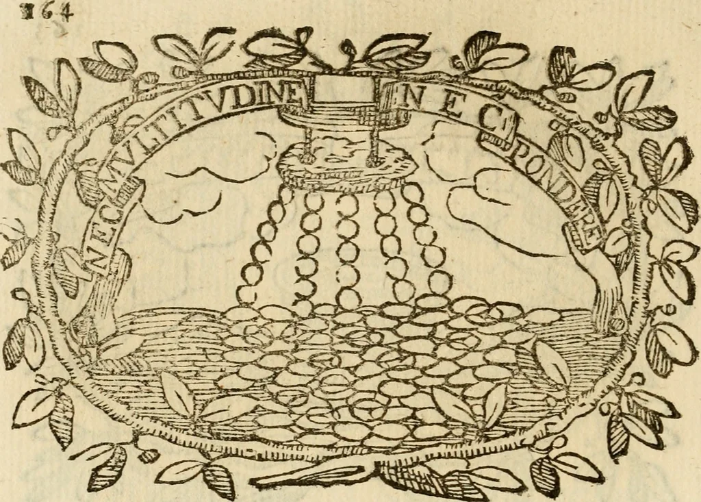 An illustration from Imprese dell' Offitioso, accademico intronato, 1628, leaf 215