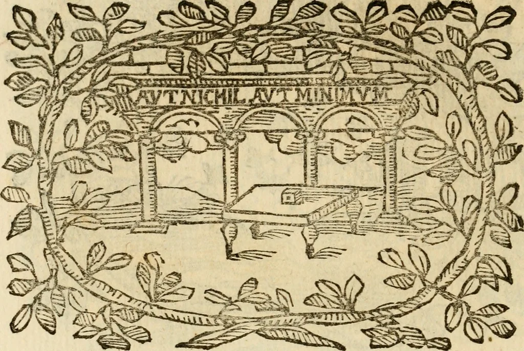 An illustration from Imprese dell' Offitioso, accademico intronato, 1628, leaf 217