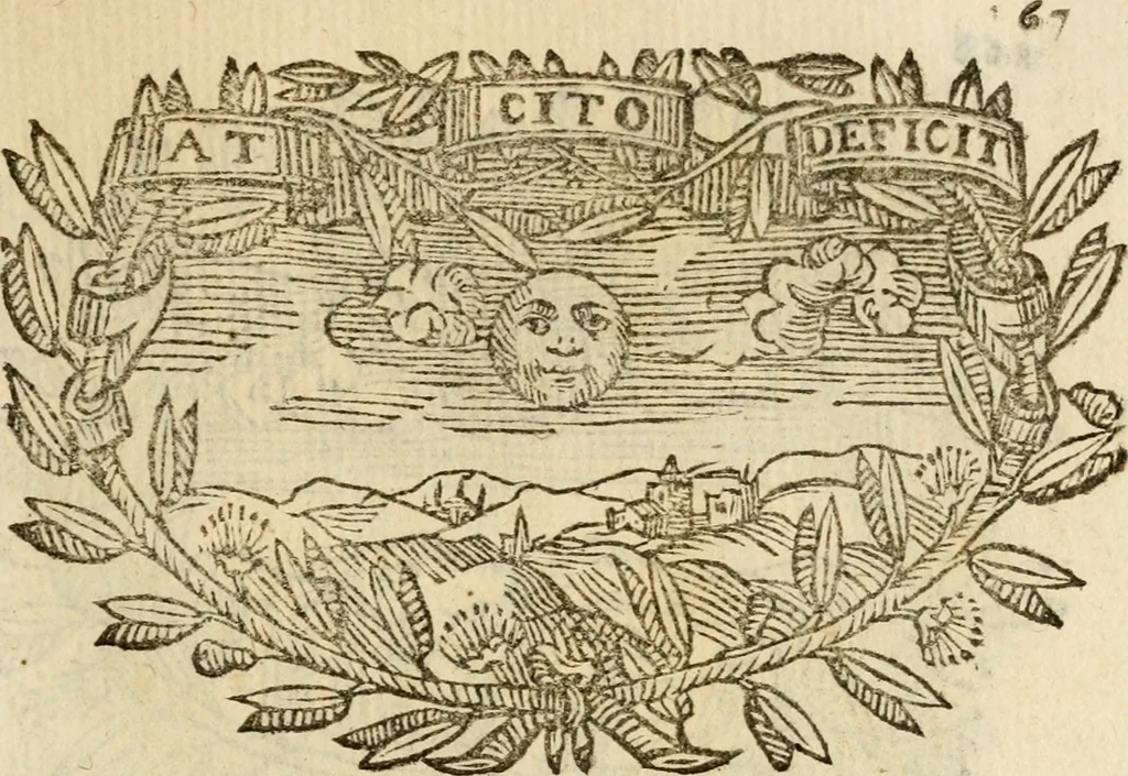An illustration from Imprese dell' Offitioso, accademico intronato, 1628, leaf 218