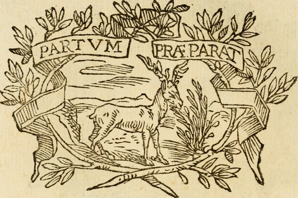 An illustration from Imprese dell' Offitioso, accademico intronato, 1628, leaf 221