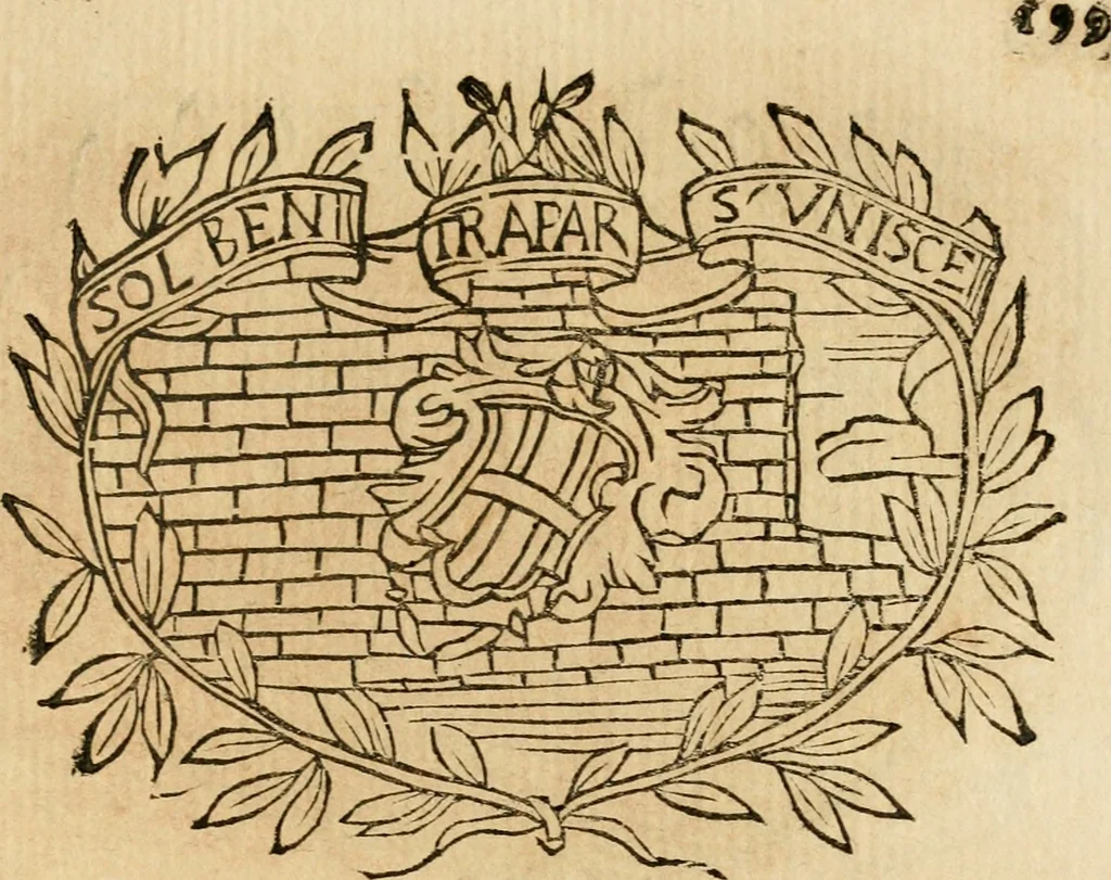 An illustration from Imprese dell' Offitioso, accademico intronato, 1628, leaf 250