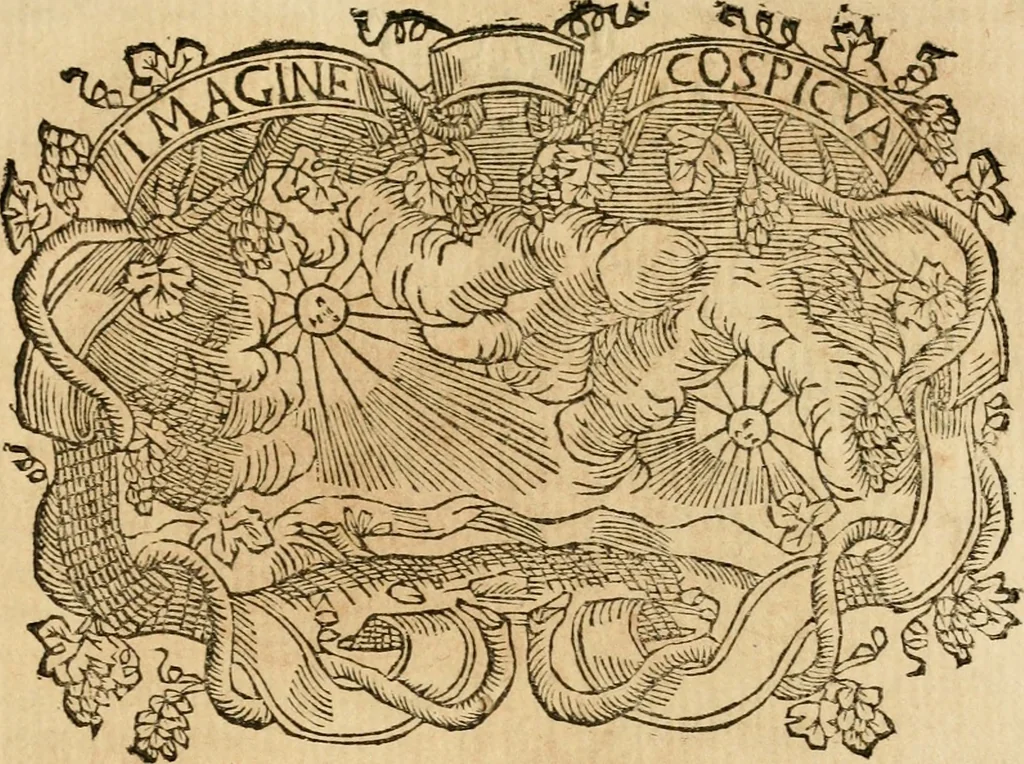 An illustration from Imprese dell' Offitioso, accademico intronato, 1628, leaf 254