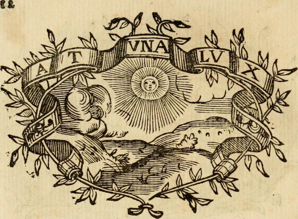 An illustration from Imprese dell' Offitioso, accademico intronato, 1628, leaf 287