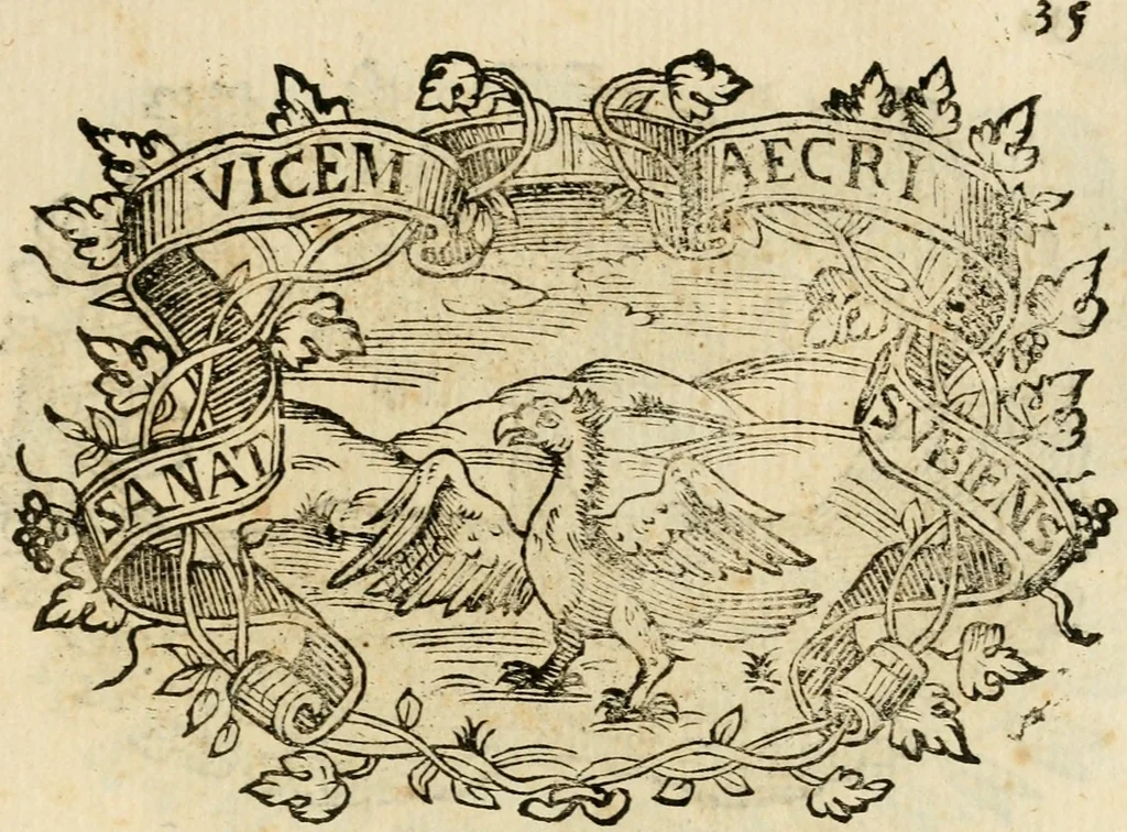 An illustration from Imprese dell' Offitioso, accademico intronato, 1628, leaf 318