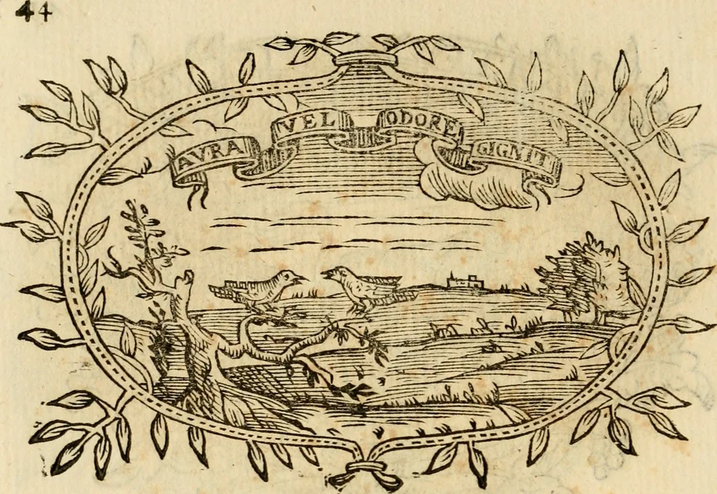 An illustration from Imprese dell' Offitioso, accademico intronato, 1628, leaf 327