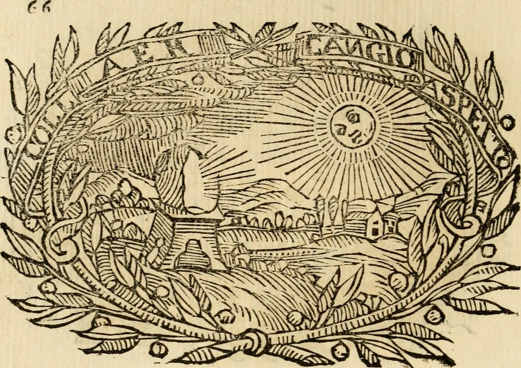 An illustration from Imprese dell' Offitioso, accademico intronato, 1628, leaf 351
