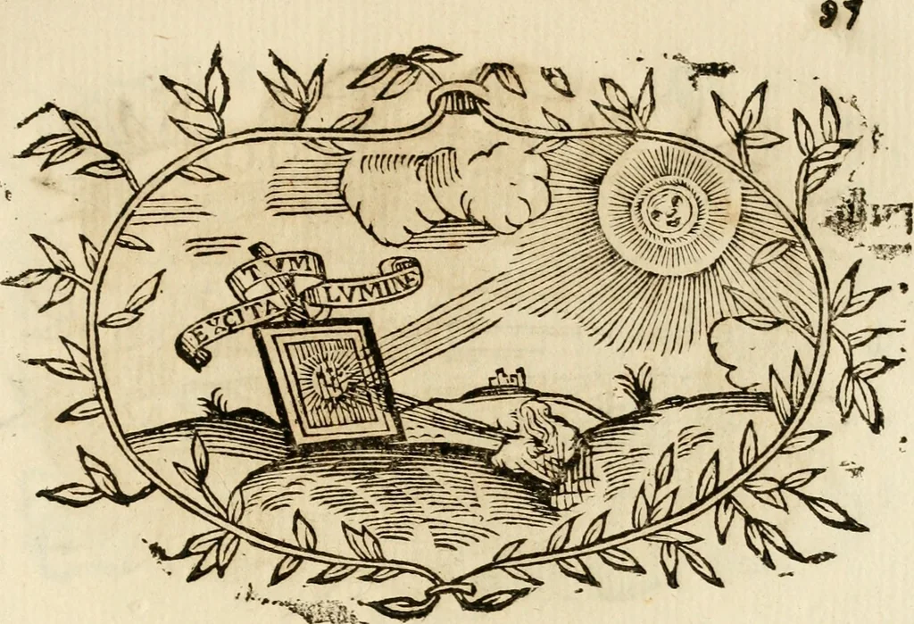An illustration from Imprese dell' Offitioso, accademico intronato, 1628, leaf 372