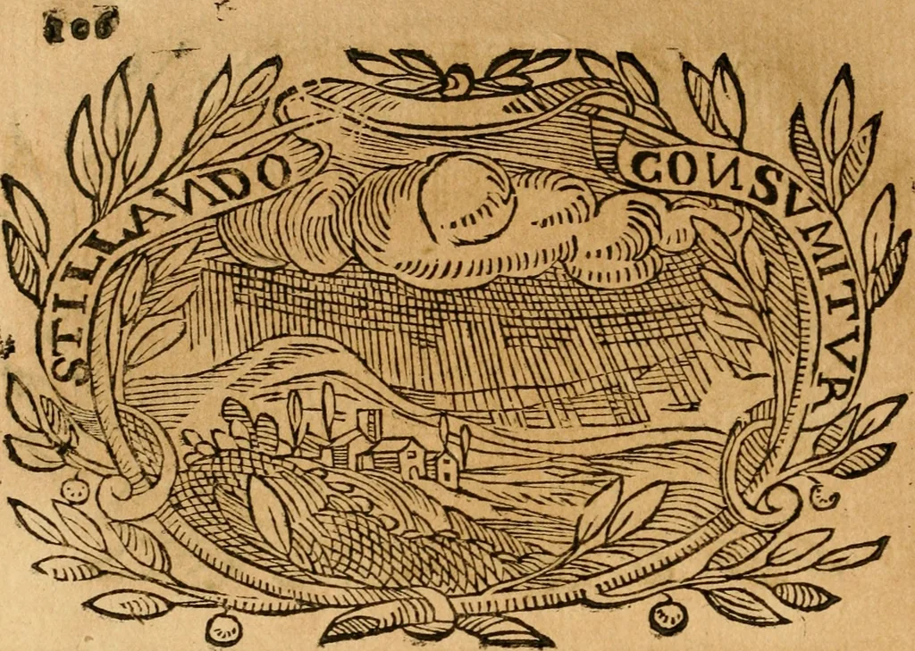 An illustration from Imprese dell' Offitioso, accademico intronato, 1628, leaf 381