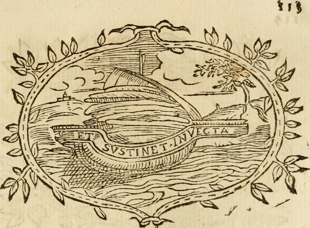 An illustration from Imprese dell' Offitioso, accademico intronato, 1628, leaf 388
