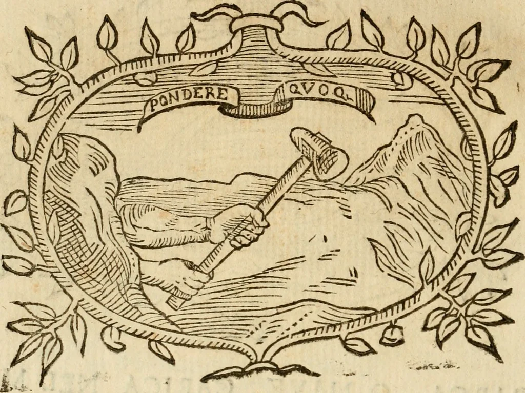 An illustration from Imprese dell' Offitioso, accademico intronato, 1628, leaf 389