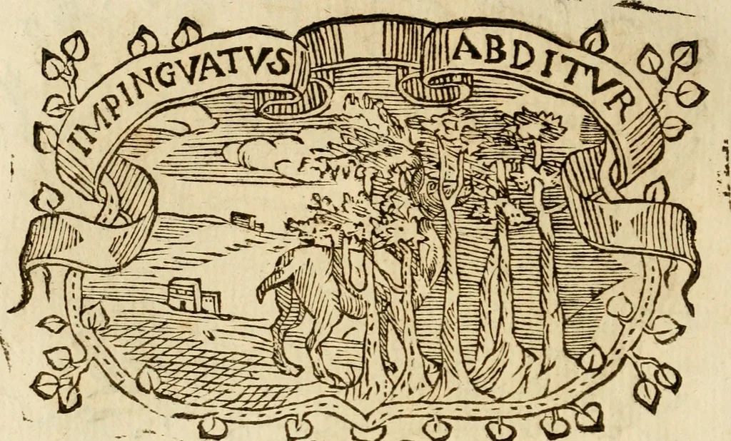 An illustration from Imprese dell' Offitioso, accademico intronato, 1628, leaf 391