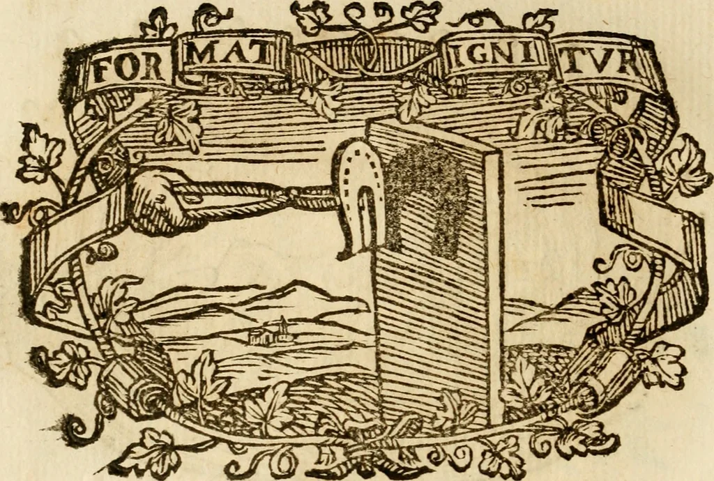 An illustration from Imprese dell' Offitioso, accademico intronato, 1628, leaf 395
