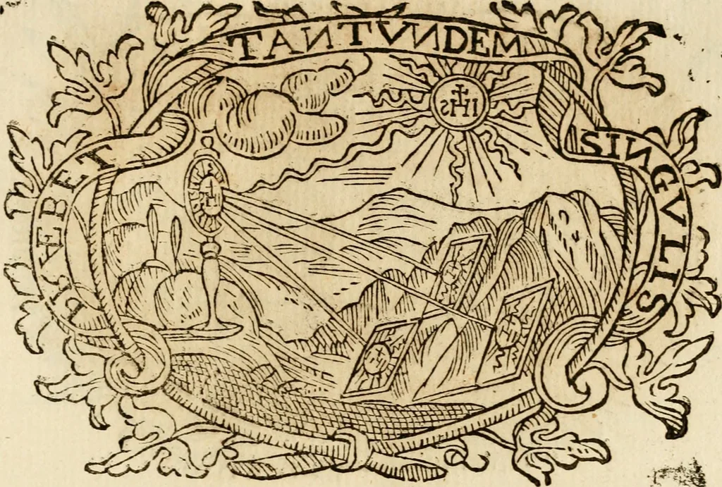 An illustration from Imprese dell' Offitioso, accademico intronato, 1628, leaf 396