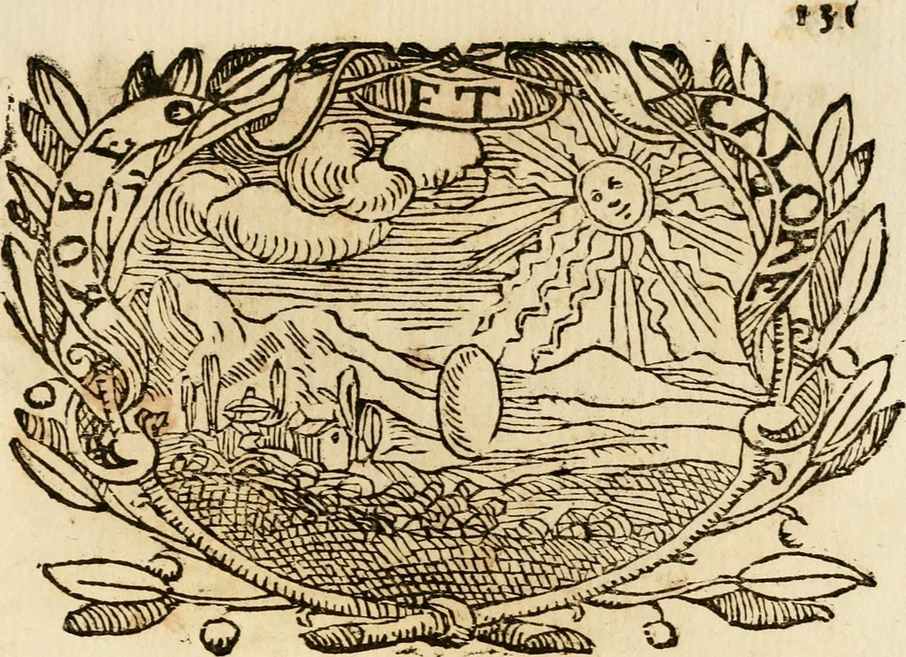An illustration from Imprese dell' Offitioso, accademico intronato, 1628, leaf 406