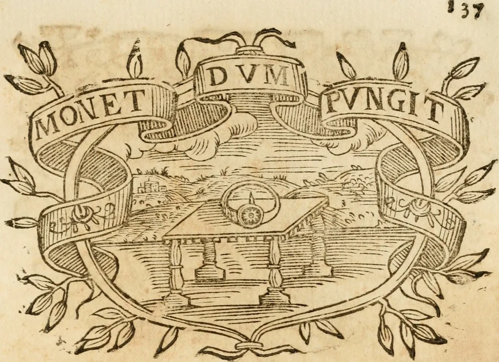An illustration from Imprese dell' Offitioso, accademico intronato, 1628, leaf 412