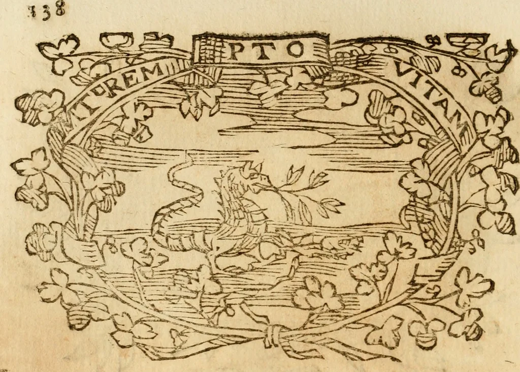 An illustration from Imprese dell' Offitioso, accademico intronato, 1628, leaf 413