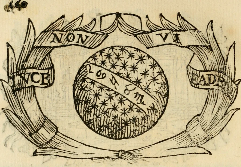 An illustration from Imprese dell' Offitioso, accademico intronato, 1628, leaf 435