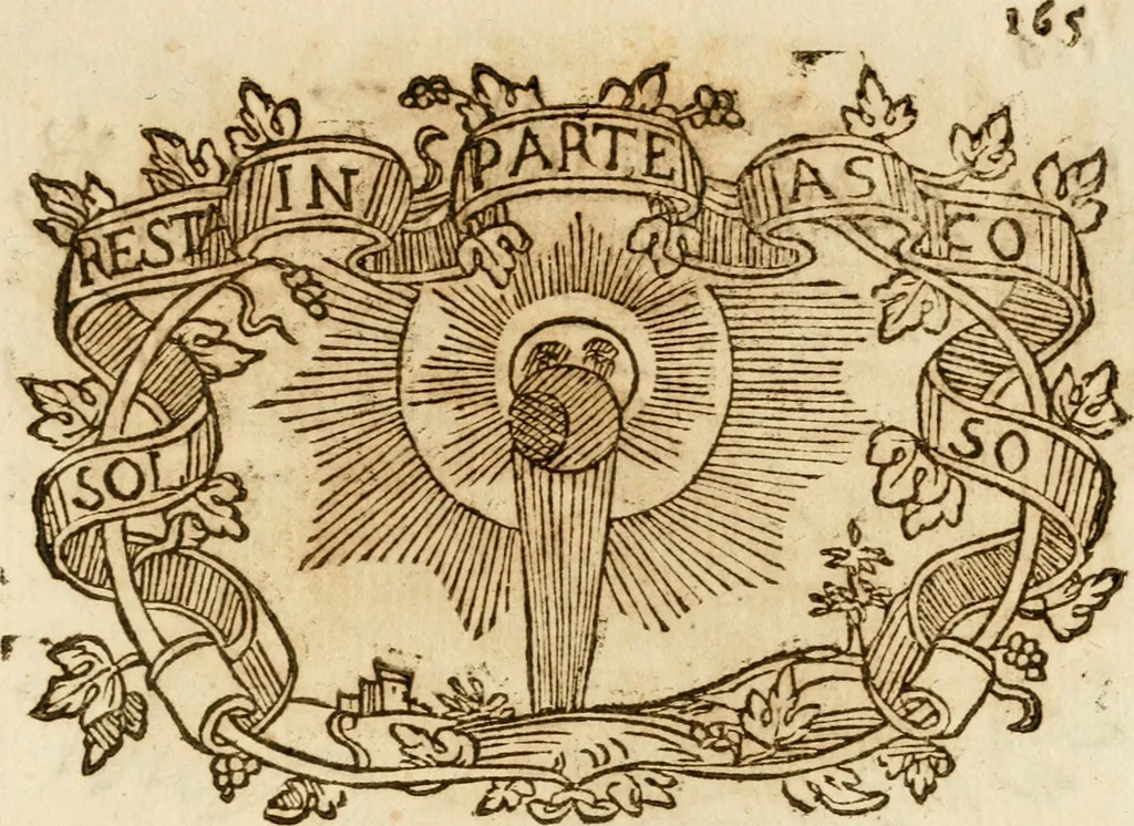 An illustration from Imprese dell' Offitioso, accademico intronato, 1628, leaf 440